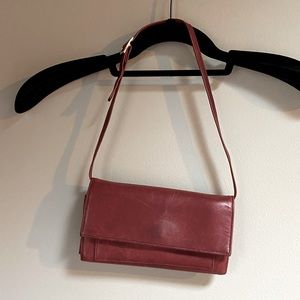 J Crew red leather clutch / wallet / wristlet